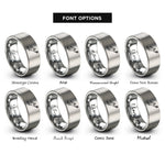 font options for inside engraving on grey goalkeeper save rings