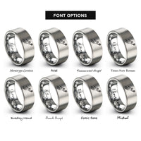 font options for inside engraving on grey goalkeeper save rings