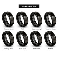 font options for inside engraving on black goat rings