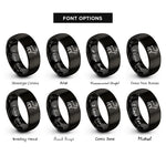 font options for inside engraving on black goat rings