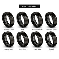 font options for inside engraving on black goat rings