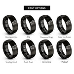 font options for inside engraving on black goat rings