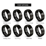 font options for inside engraving on black goat rings