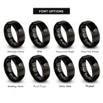 font options for inside engraving on black goat rings