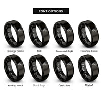 font options for inside engraving on black goat rings