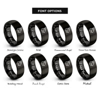 font options for inside engraving on black goat rings