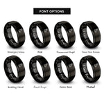 font options for inside engraving on black goat rings