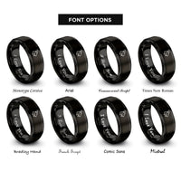 font options for inside engraving on black goat rings