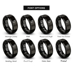 font options for inside engraving on black goat rings