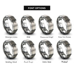 font options for inside engraving on silver goat rings