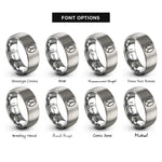 font options for inside engraving on silver goat hoof rings