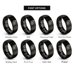font options for inside engraving on black goat nuzzle rings