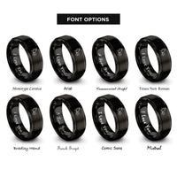 font options for inside engraving on black goat nuzzle rings