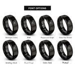 font options for inside engraving on black goat nuzzle rings