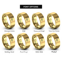 font options for inside engraving on gold goat nuzzle rings