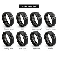 font options for inside engraving on black goat print rings