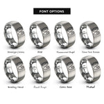 font options for inside engraving on gray goat print rings