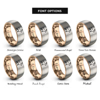 font options for inside engraving on rose gold & grey goat rings