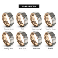 font options for inside engraving on rose gold & silver goat rings