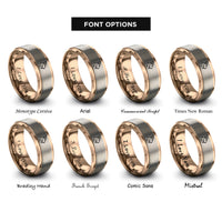 font options for inside engraving on rose gold goat rings