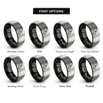 font options for inside engraving on black & silver goat skull rings