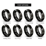font options for inside engraving on black & gray goat skull rings