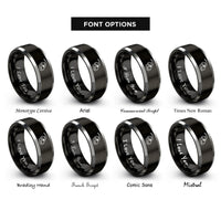 font options for inside engraving on black & gray goat skull rings