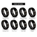 font options for inside engraving on black goat skull rings