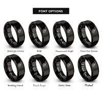 font options for inside engraving on black goat skull rings