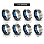 font options for inside engraving on blue & silver goblet squat rings