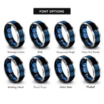 font options for inside engraving on blue & silver goblet squat rings