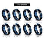 font options for inside engraving on blue & gray gold au rings