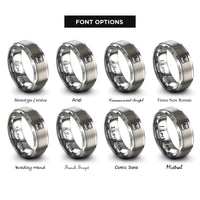 font options for inside engraving on grey gold au rings