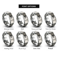 font options for inside engraving on grey gold au rings