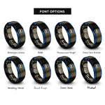 font options for inside engraving on gunmetal & blue gold au rings