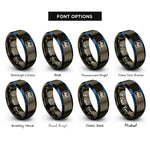 font options for inside engraving on gunmetal & blue gold au rings