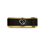 her tungsten wedding band – black & gold tungsten stethoscope heart wedding band