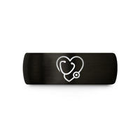 gold tungsten ring her – black tungsten stethoscope heart wedding band