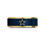 blue gold rings ladies – gold & blue tungsten starfish wedding band