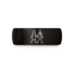 best gold present ideas – black & gold tungsten walking hands wedding band