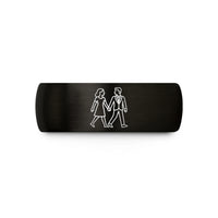 best gold present ideas – black & gold tungsten walking hands wedding band