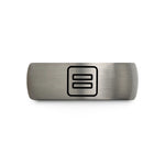 tungsten carbide men's ring – grey tungsten equality sign wedding band