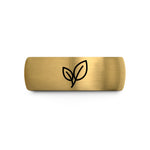 women's gold tungsten ring – gold & gray tungsten two leaves wedding band