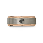 women's stylish tungsten band – rose gold tungsten two leaves wedding band