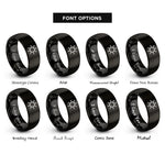 font options for inside engraving on black gold sol rings