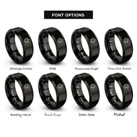 font options for inside engraving on black gold sol rings