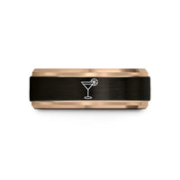 her tungsten comfort bands – black & rose gold tungsten daiquiri wedding band