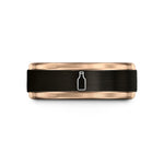 women's gold wedding ring – black & rose gold tungsten beer bottle wedding band