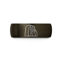 unisex gold wedding band – gunmetal & blue tungsten el capitan yosemite wedding band