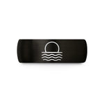 gold band for her – black tungsten ocean horizon sun wedding band